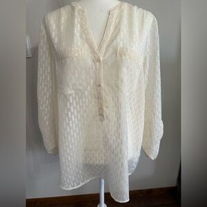 Gap XL Sheer Cream Blouse